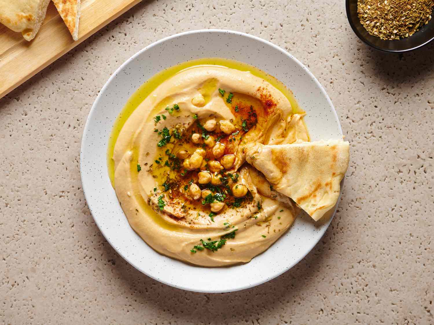 Hummus and Pita Bread Fresh, Healthy, Delicious